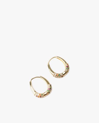  CECI - Khuyên tai nữ khoen tròn đính đá nổi bật 