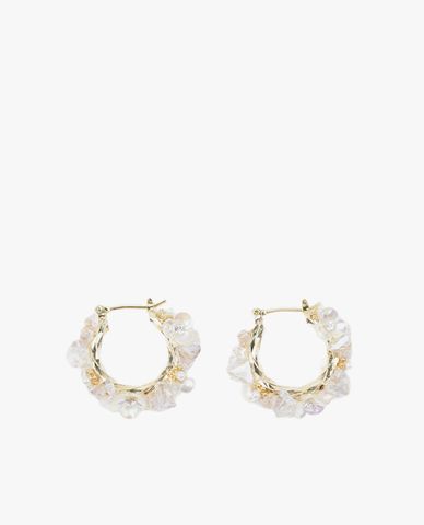  CECI - Khuyên tai nữ khoen tròn đính đá sang trọng 