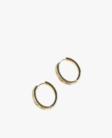  CECI - Khuyên tai nữ đính đá khoen tròn cổ điển 