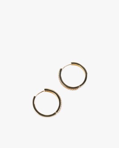  CECI - Khuyên tai nữ khoen tròn đính đá nổi bật 