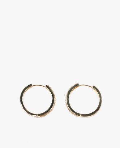  CECI - Khuyên tai nữ khoen tròn đính đá nổi bật 