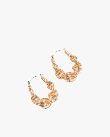  CECI - Khuyên tai nữ khoen tròn gợn sóng hiện đại 