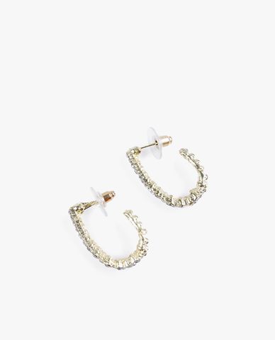  CECI - Khuyên tai nữ dáng xỏ hình chữ C đính đá 