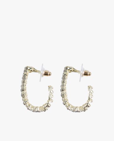  CECI - Khuyên tai nữ dáng xỏ hình chữ C đính đá 