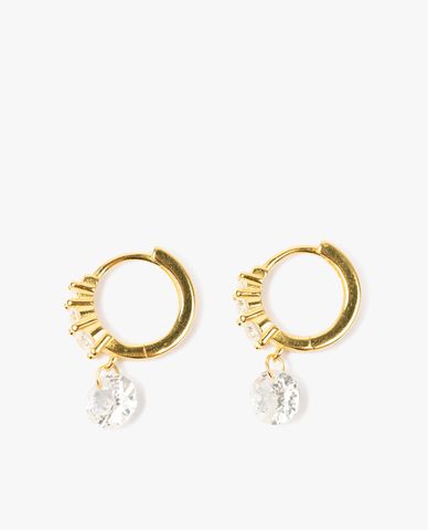  CECI - Khuyên tai dạng tròn đính đá trẻ trung 