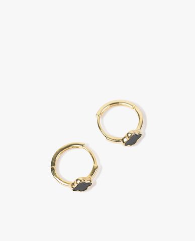  CECI - Khuyên tai dạng tròn phối cỏ bốn lá nhỏ xinh 