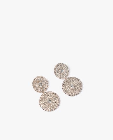  CECI - Khuyên tai nữ dáng thả hình tròn đính đá độc đáo 