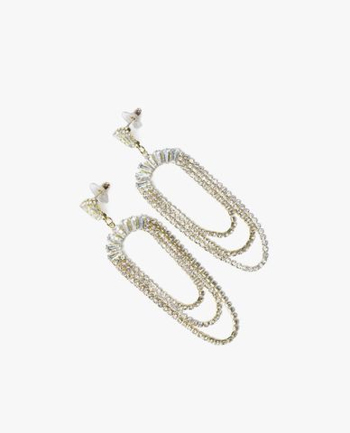  CECI - Khuyên tai nữ dáng thả nhiều vòng đính đá sang trọng 