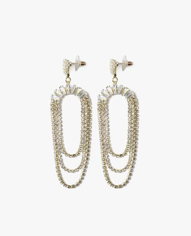  CECI - Khuyên tai nữ dáng thả nhiều vòng đính đá sang trọng 