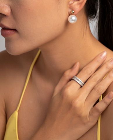  CECI - Khuyên tai nữ phối ngọc trai thanh lịch 