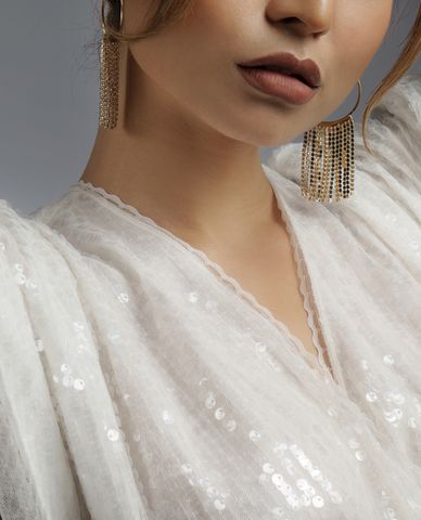  CECI - Khuyên tai nữ khoen tròn tua rua độc đáo 