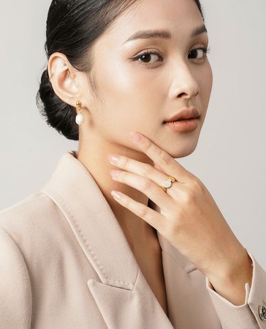  CECI - Khuyên tai nữ ngọc trai dáng thả sang trọng 