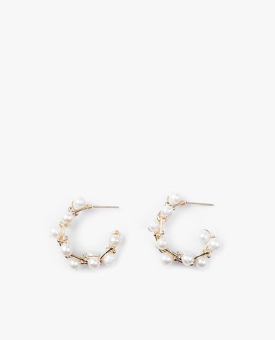  CECI - Khuyên tai nữ khoen tròn phối ngọc trai sang trọng 