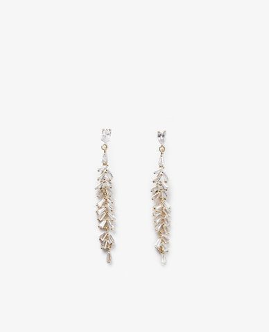  CECI - Khuyên tai nữ xỏ lỗ dáng thả dài đính đá thời trang 