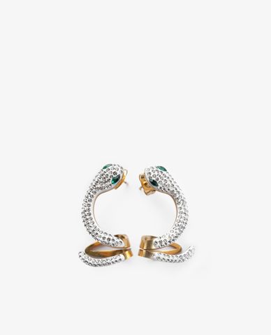  CECI - Khuyên tai nữ xỏ lỗ hình rắn đính đá độc đáo 