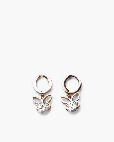  CECI - Khuyên tai nữ khoen tròn phối hình cánh bướm đính đá 