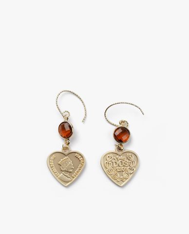  CECI - Khuyên tai nữ chuỗi dài phối mặt trái tim thời trang 