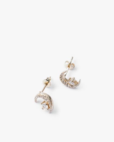  CECI - Khuyên tai nữ xỏ lỗ thiết kế trăng khuyết thời trang 