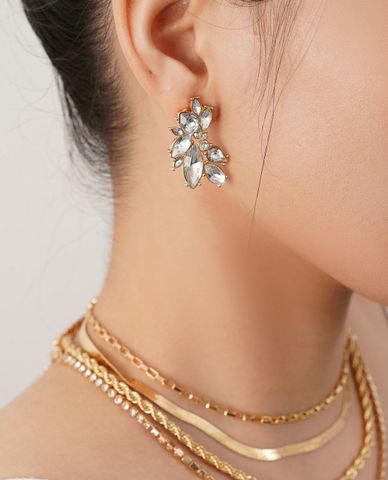  CECI - Khuyên tai nữ xỏ lỗ thiết kế đá lớn lấp lánh 