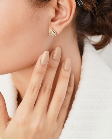  CECI - Khuyên tai nữ hình giọt nước đính đá sang trọng 