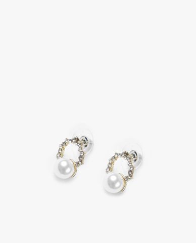  CECI - Khuyên tai nữ đính đá phối ngọc trai nữ tính 