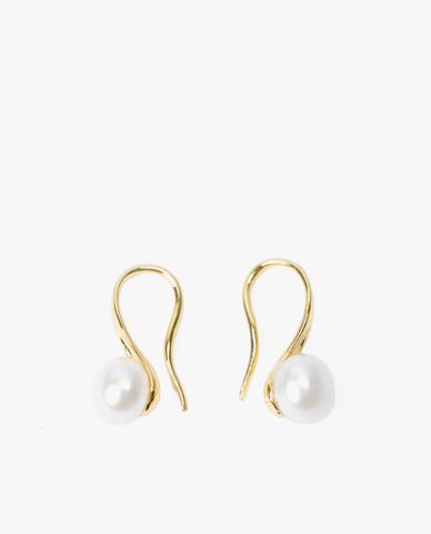  CECI - Khuyên tai nữ chốt móc đính ngọc trai sang trọng 