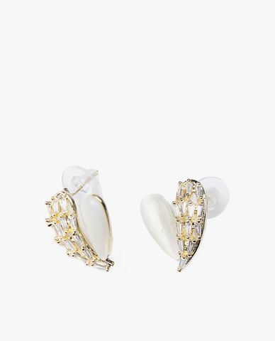  CECI - Khuyên tai nữ hình trái tim đính đá thời trang 