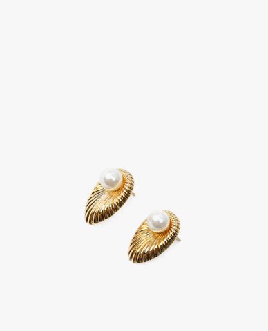  CECI - Khuyên tai nữ chốt xỏ đính ngọc trai thời trang 