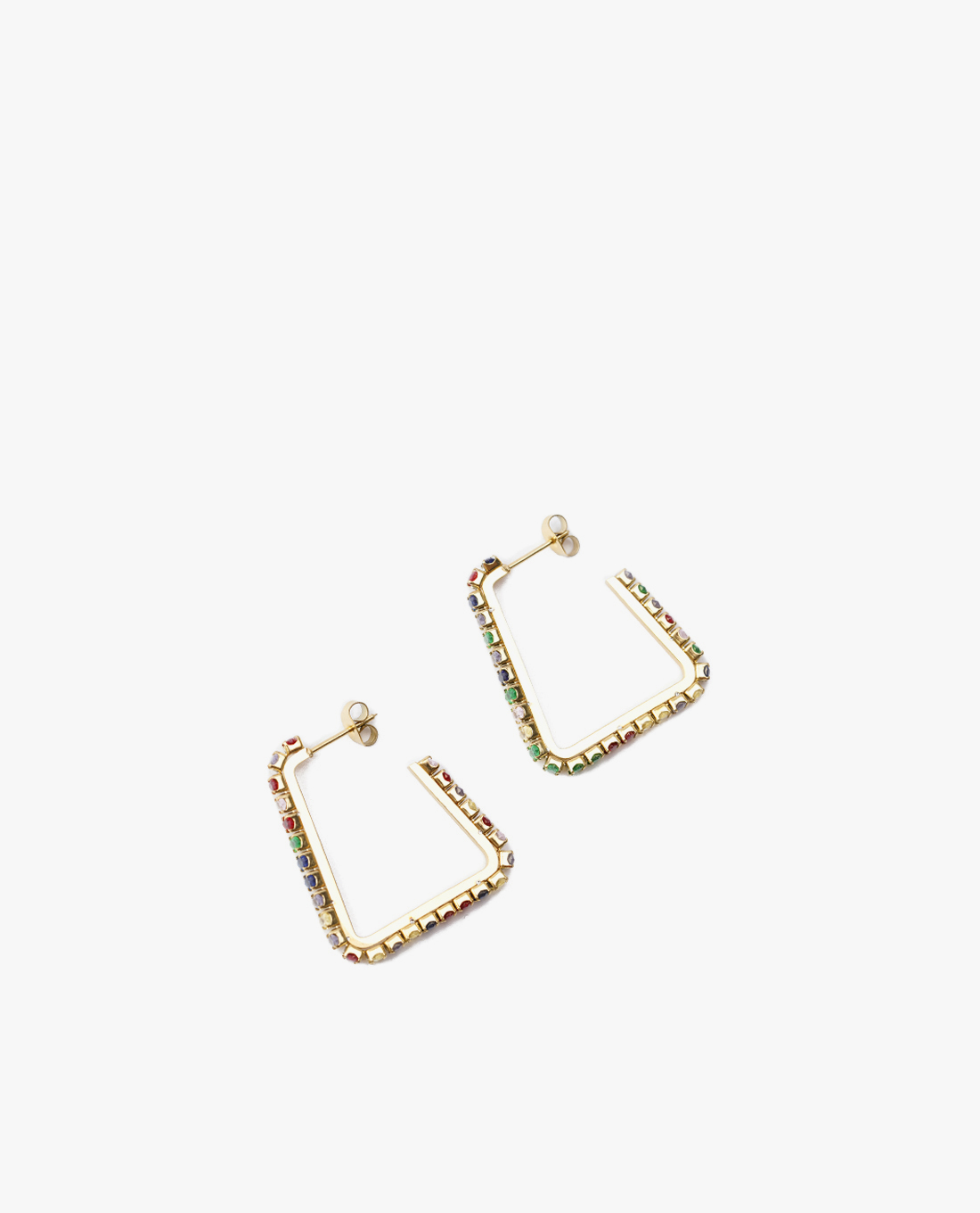 CECI - Khuyên tai nữ dáng hở đính đá nhiều màu