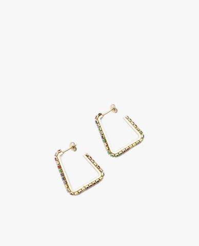  CECI - Khuyên tai nữ dáng hở đính đá nhiều màu 