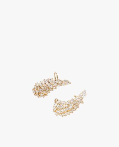  CECI - Khuyên tai nữ hình chiếc lá đính đá sang trọng 