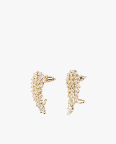  CECI - Khuyên tai nữ hình chiếc lá đính đá sang trọng 