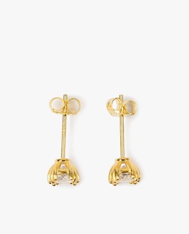  CECI - Khuyên tai dáng xỏ đính đá tinh tế 