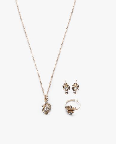  CECI - Bộ 3 món trang sức nữ kim loại đính đá thiết kế độc đáo 