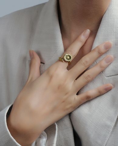  CECI - Nhẫn nữ dáng hở mặt hoa hương dương 