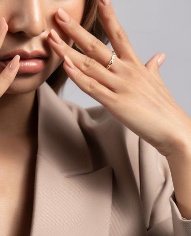  CECI - Nhẫn nữ dạng hở xoắn vòng đính đá sang trọng 