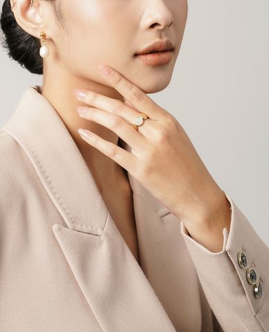  CECI - Nhẫn nữ kim loại bản to dạng hở thiết kế độc đáo 