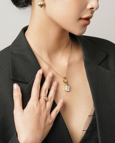  CECI - Nhẫn nữ đính đá bản to sang trọng 