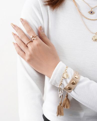  CECI - Nhẫn nữ đính đá kiểu dáng zig zag độc đáo 