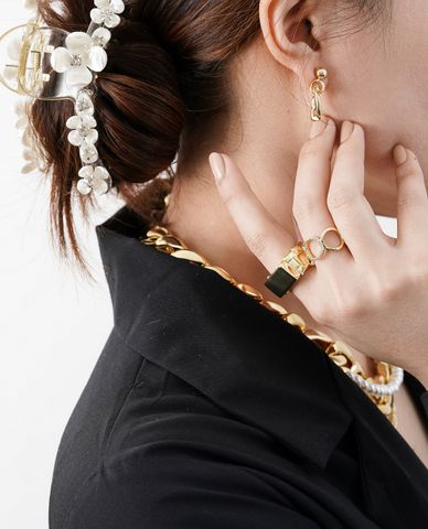  CECI - Nhẫn nữ dáng hở bản to thiết kế vòng tròn độc đáo 