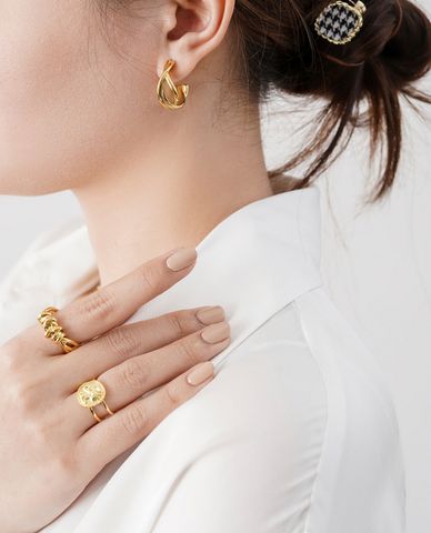  CECI - Nhẫn nữ dáng hở phối thiết kế xoắn độc đáo 