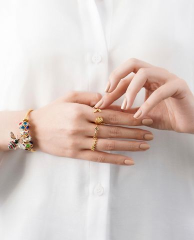  CECI - Nhẫn nữ dáng hở thiết kế hoa hồng sang trọng 