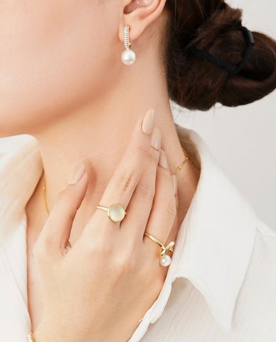  CECI - Nhẫn nữ phối mặt hình tròn sang trọng 