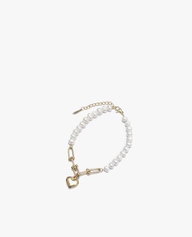  CECI - Vòng đeo tay nữ chuỗi hạt ngọc trai phối mặt trái tim 