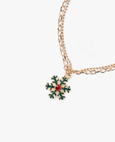  CECI - Vòng đeo tay nữ chuỗi xích phối mặt hình hoa tuyết 