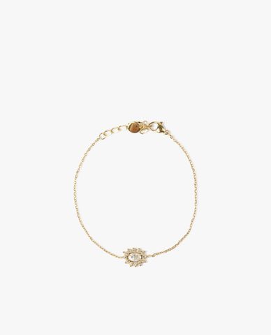  CECI - Vòng đeo tay nữ dạng mắt xích nhỏ phối mặt hoa đính đá nổi bật 