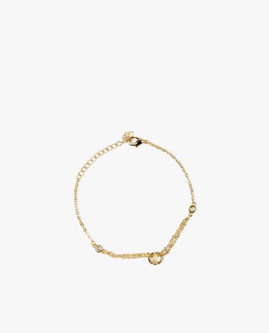  CECI - Vòng đeo tay nữ mắt xích phối charm đá tròn nổi bật 