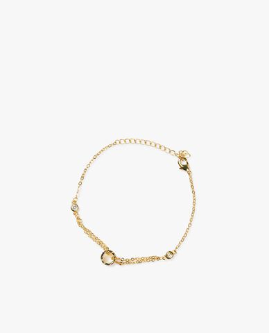  CECI - Vòng đeo tay nữ mắt xích phối charm đá tròn nổi bật 