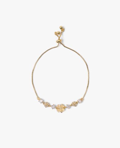  CECI - Vòng đeo tay nữ dáng mảnh phối mặt bông hoa đính đá 