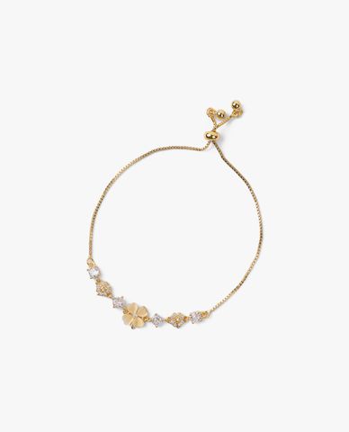  CECI - Vòng đeo tay nữ dáng mảnh phối mặt bông hoa đính đá 